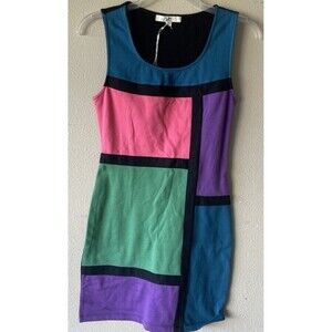 Ya Tank Dress Small color block sleeveless free shipping